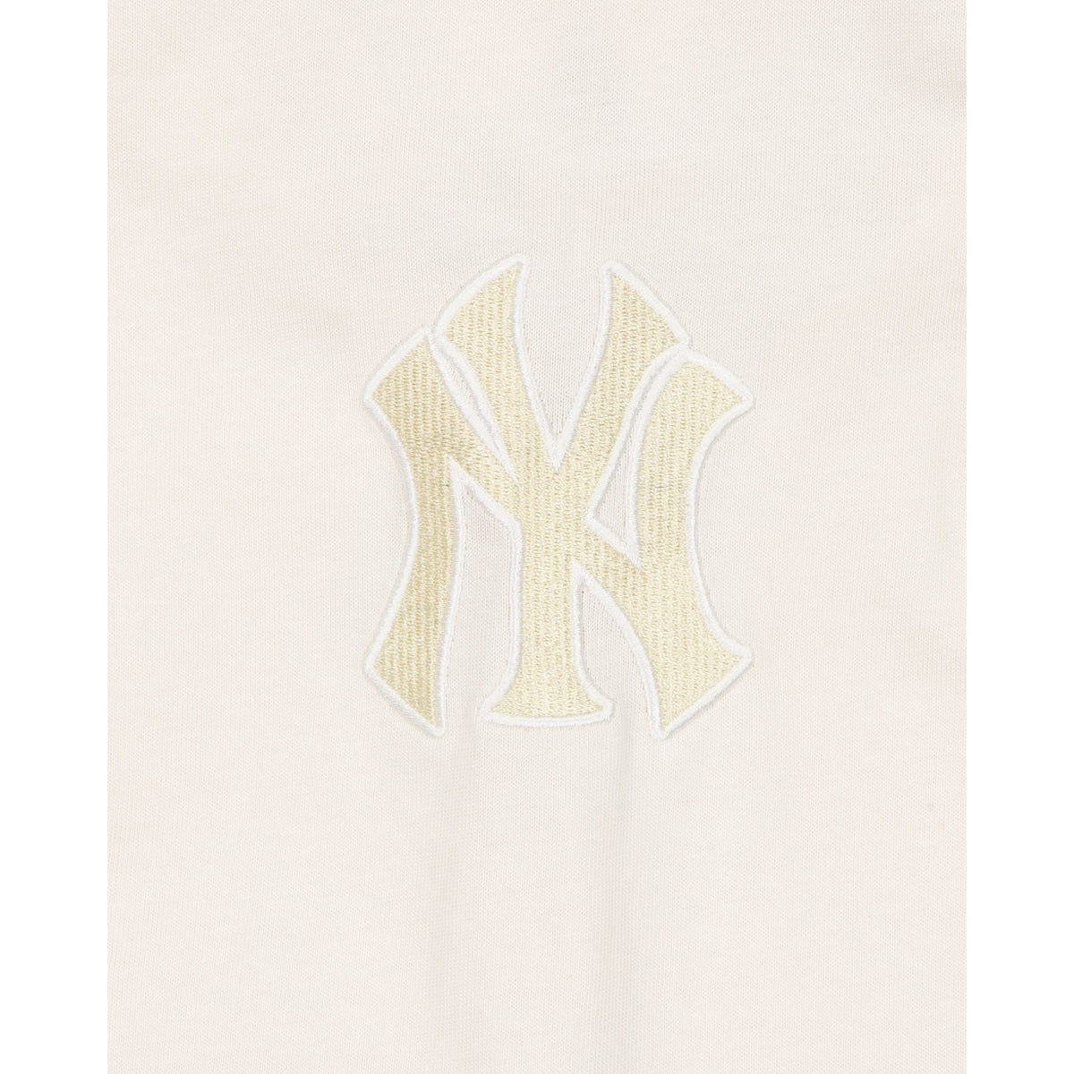 New York Yankees Off White Script Long Sleeve Rugby Shirt