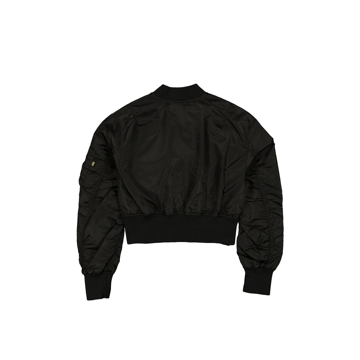Alpha Industries x Detroit Lions Black and Gold Women's Cropped L-2B Bomber Jacket
