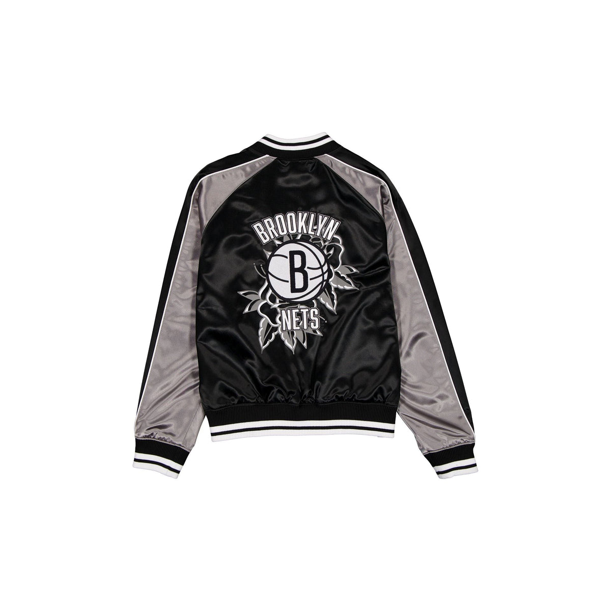 Brooklyn Nets Women's Floral Satin Varsity Jacket