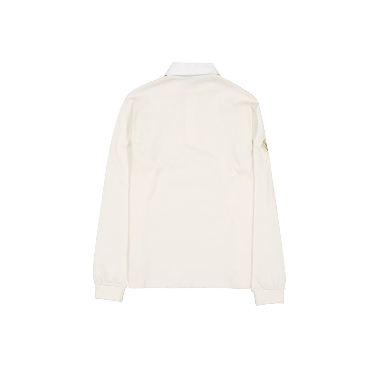 New York Yankees Off White Script Long Sleeve Rugby Shirt