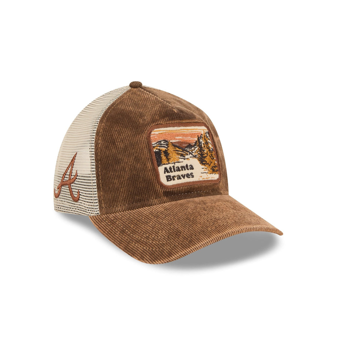 Atlanta Braves Vintage Landscape Brown 9TWENTY A-Frame Trucker Hat