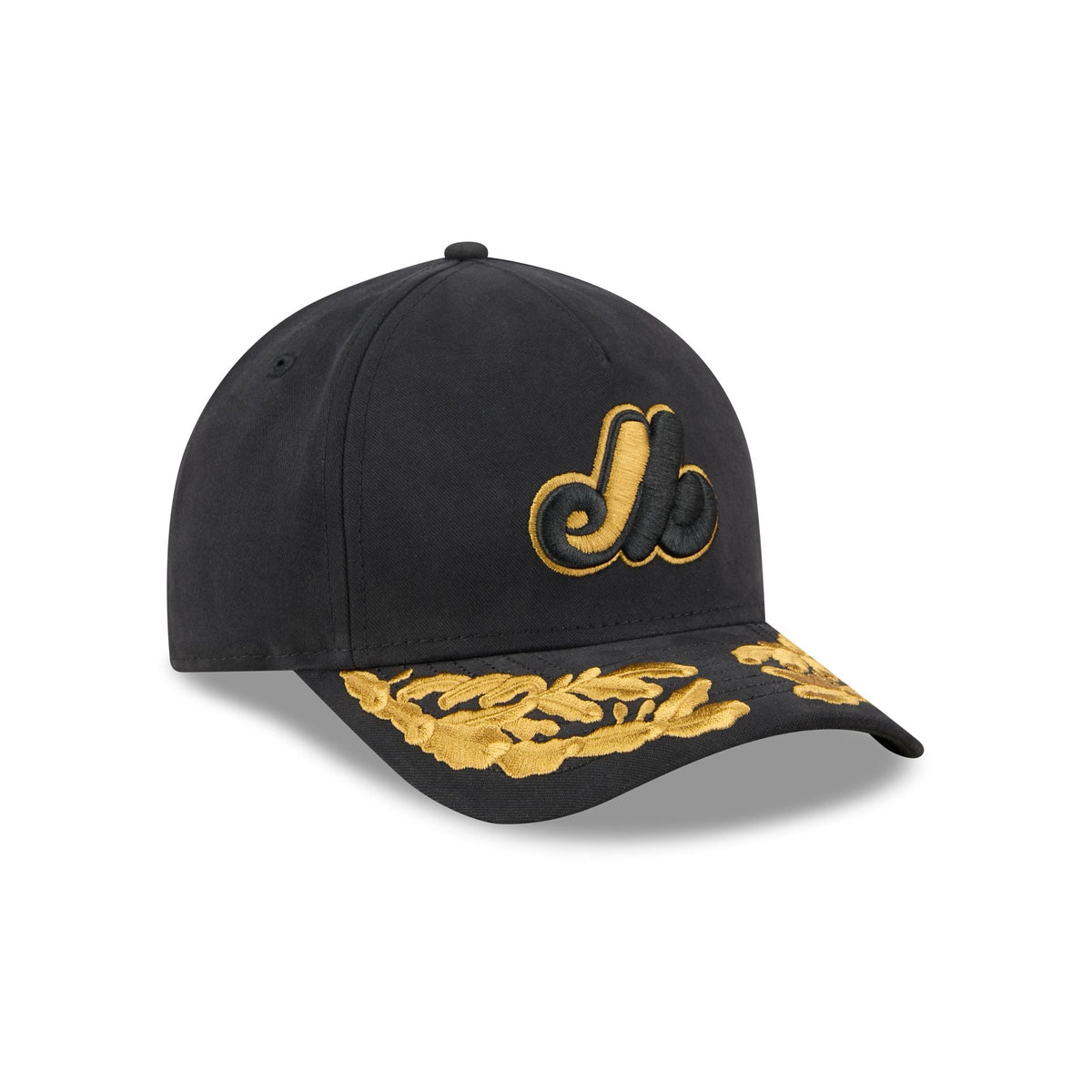 Alpha Industries x Montreal Expos Black 9FORTY M-Crown A-Frame Snapback Hat