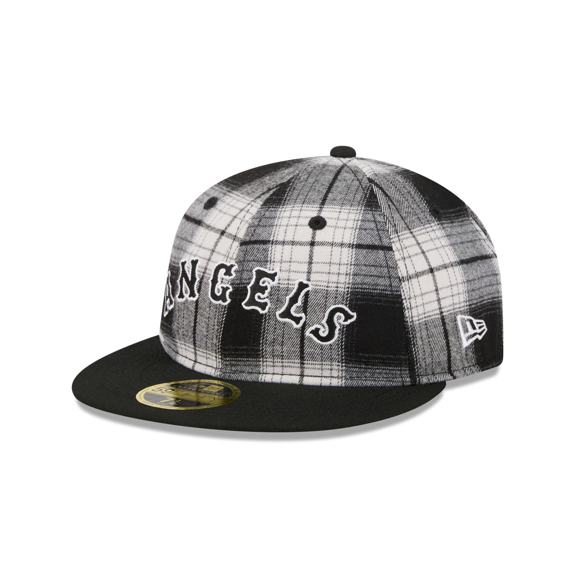 Los Angeles Angels Grunge Plaid Retro Crown 59FIFTY Fitted Hat