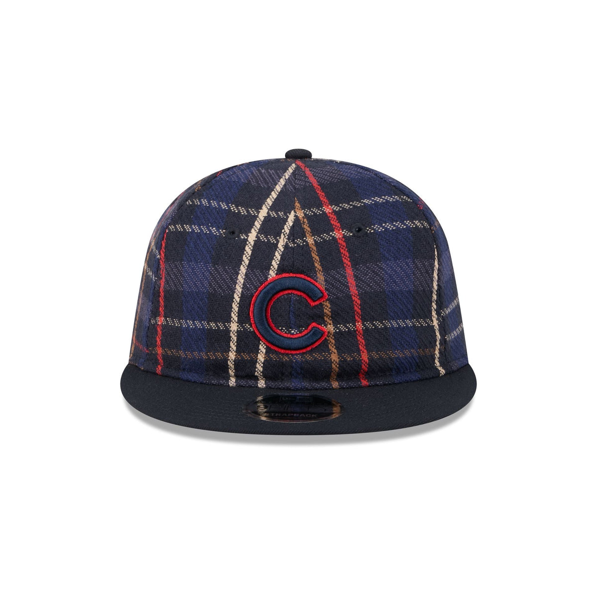 Chicago Cubs Grunge Plaid Retro Crown 9FIFTY Adjustable Hat