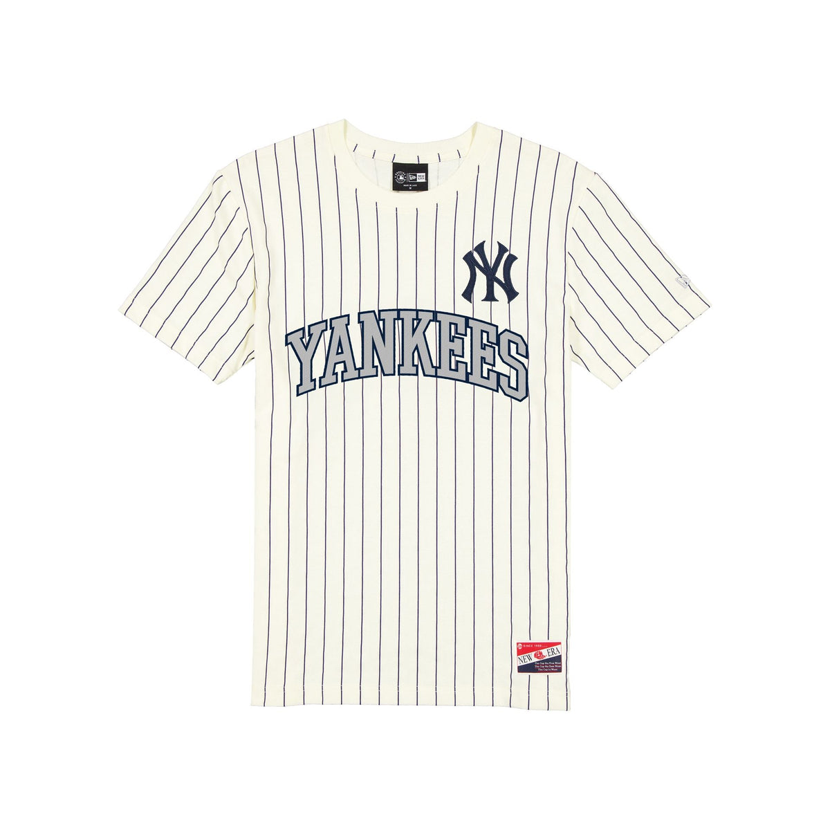 New York Yankees Throwback Applique Pinstripe Chrome White T-Shirt