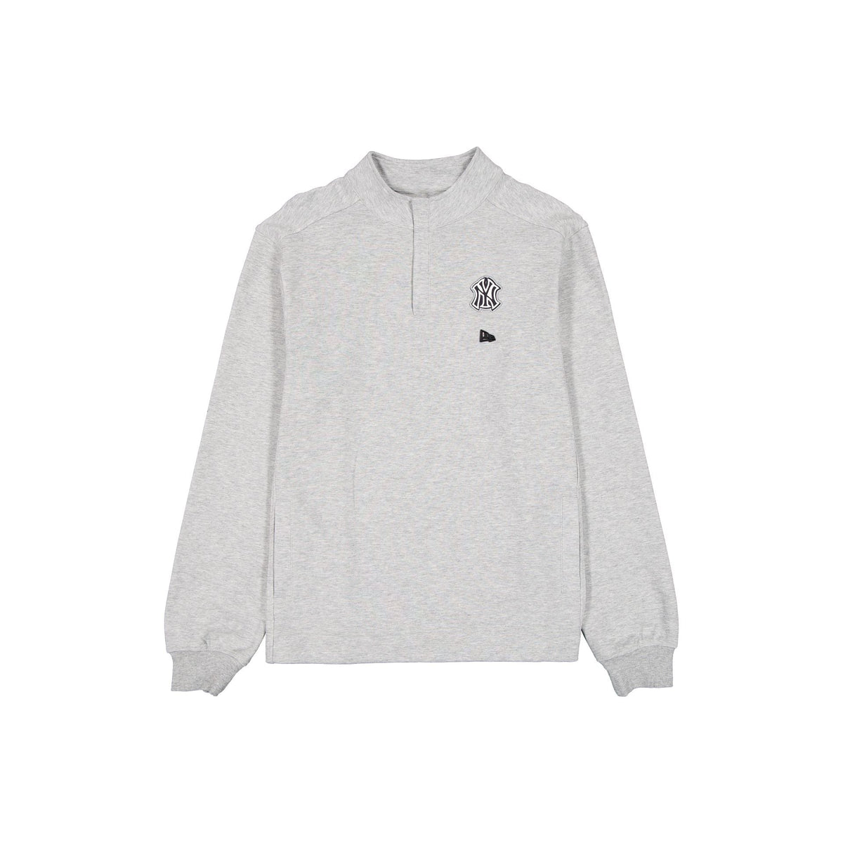 New York Yankees Logo Essentials Heather Gray Quarter Zip