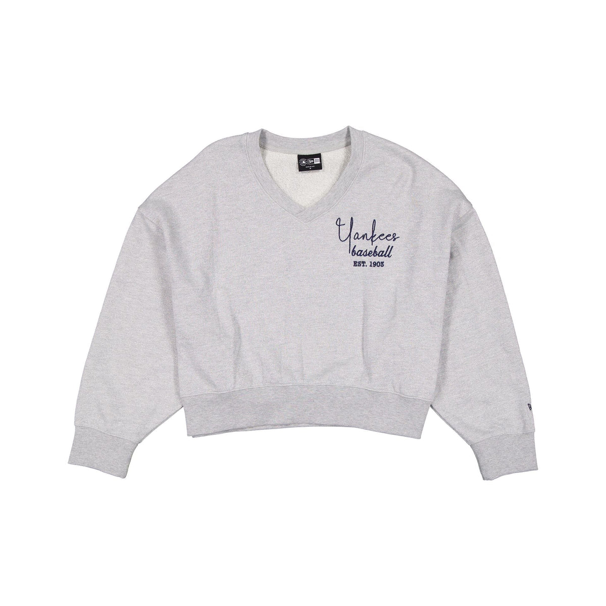 New York Yankees Glam Game Women's Oversized Glittery Crewneck
