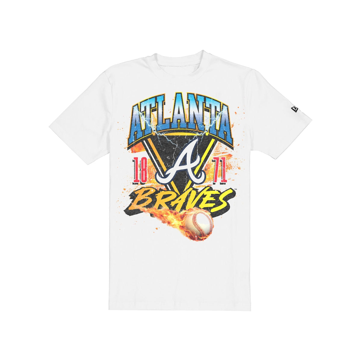Atlanta Braves Lifestyle Graphics Fireball White T-Shirt