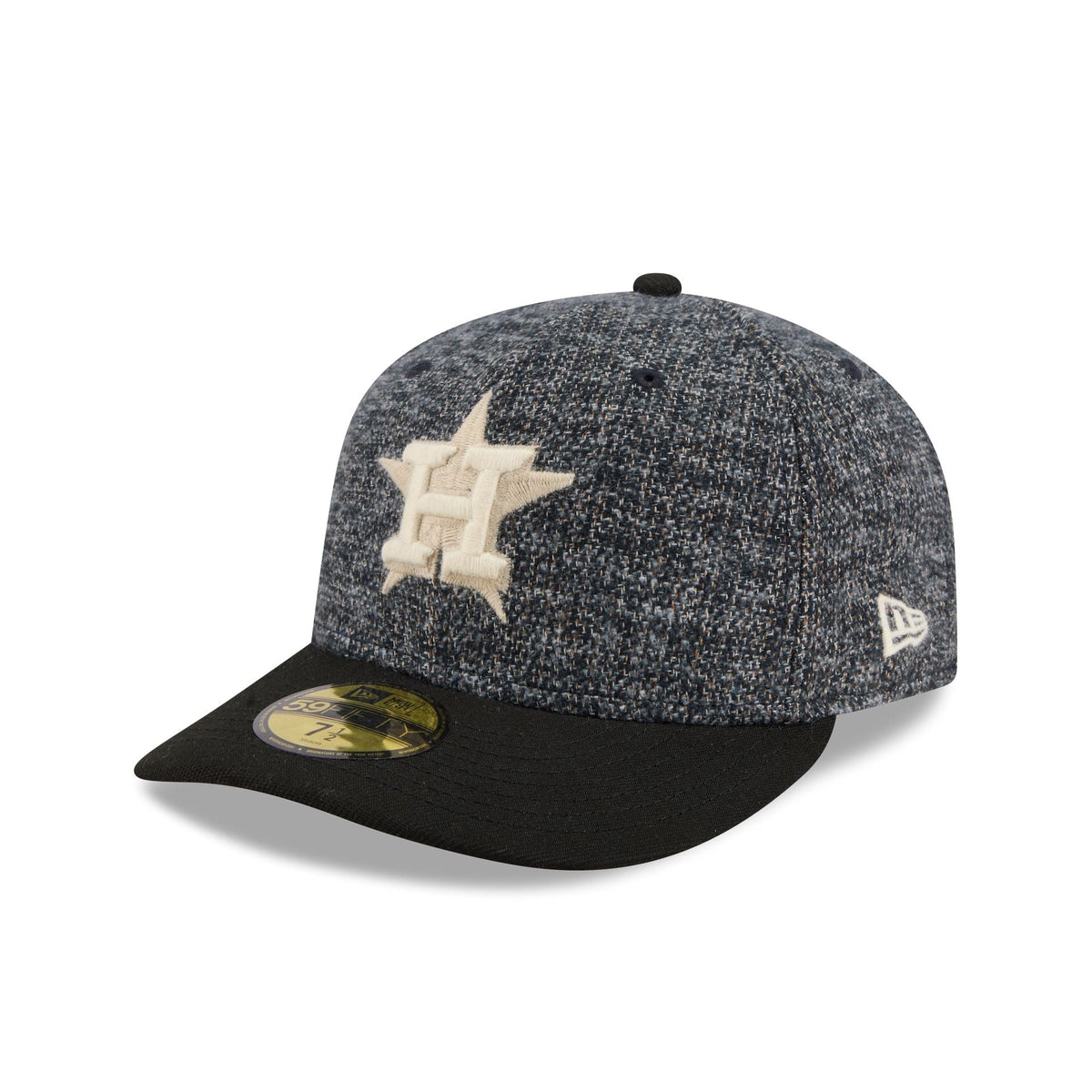 Houston Astros Three Looms Tweedy Cotton Black 59FIFTY Fitted Hat