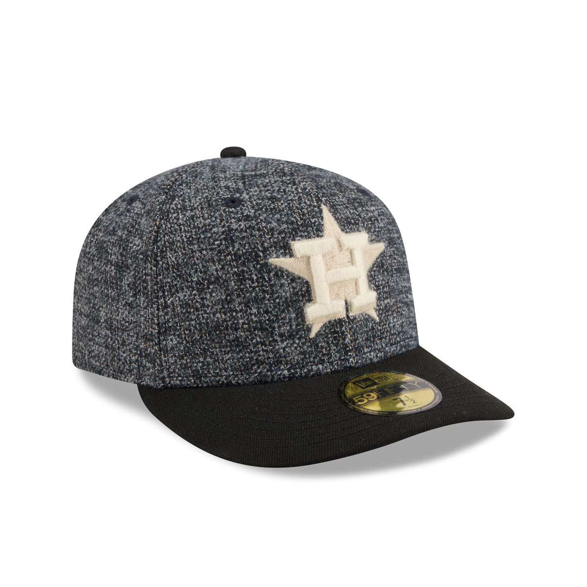 Houston Astros Three Looms Tweedy Cotton Black 59FIFTY Fitted Hat