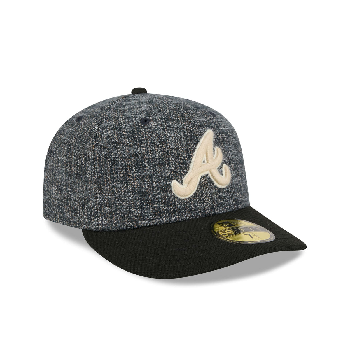 Atlanta Braves Three Looms Tweedy Cotton Black 59FIFTY Fitted Hat