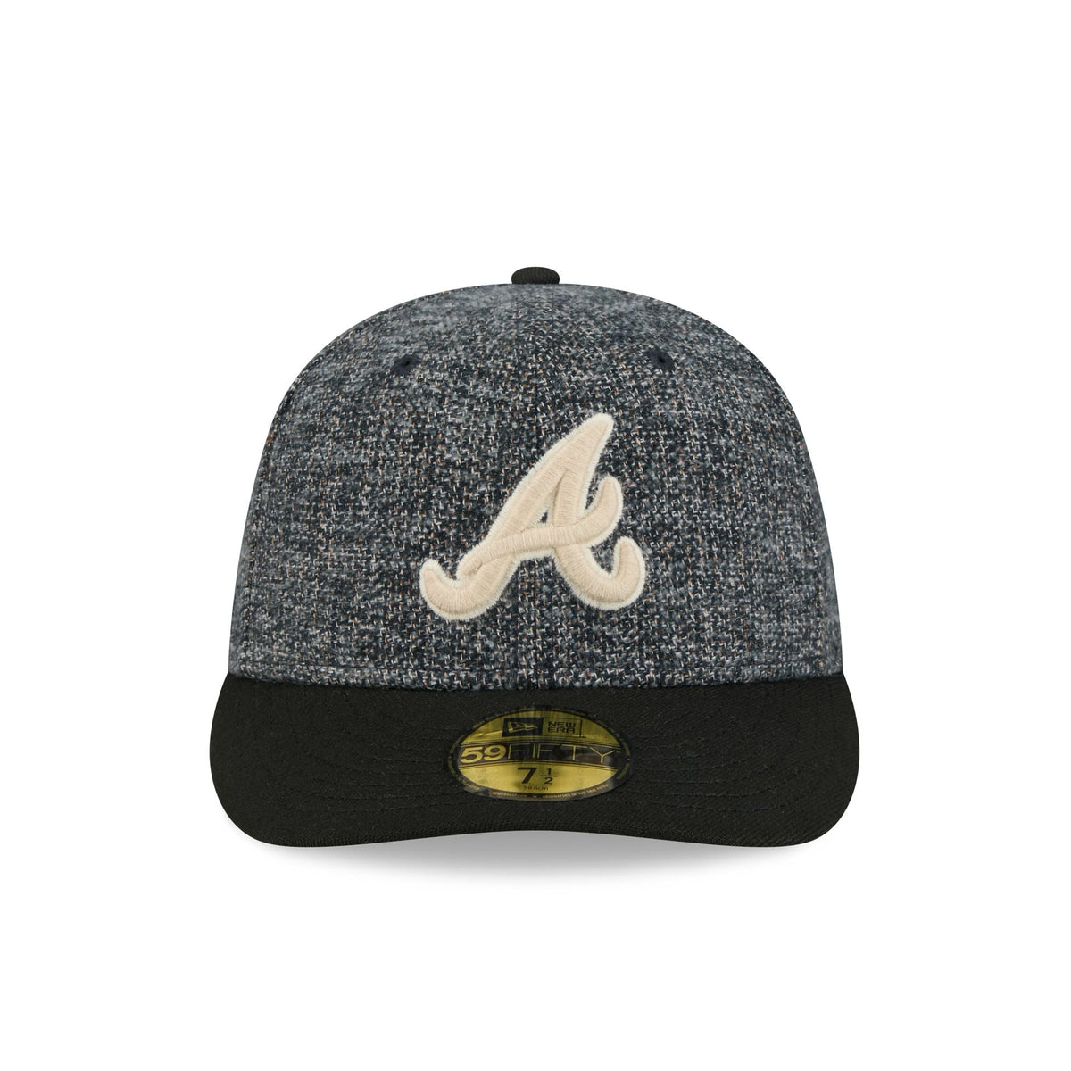 Atlanta Braves Three Looms Tweedy Cotton Black 59FIFTY Fitted Hat