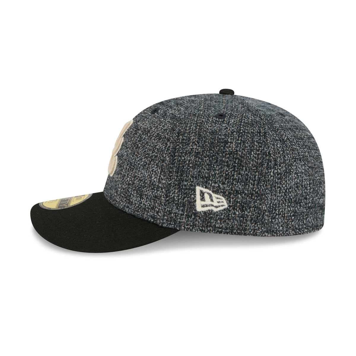 Atlanta Braves Three Looms Tweedy Cotton Black 59FIFTY Fitted Hat
