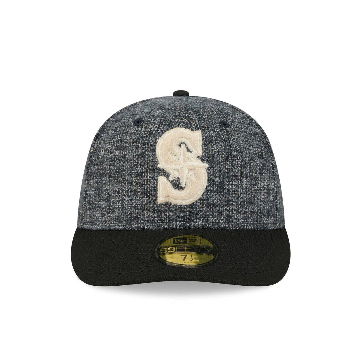 Seattle Mariners Three Looms Tweedy Cotton Black 59FIFTY Fitted Hat