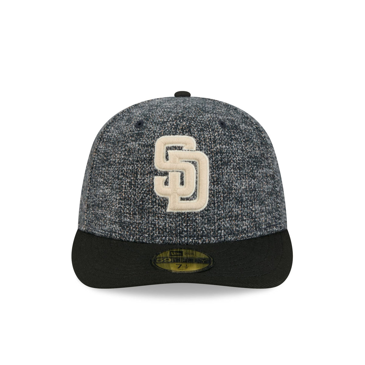 San Diego Padres Three Looms Tweedy Cotton Black 59FIFTY Fitted Hat