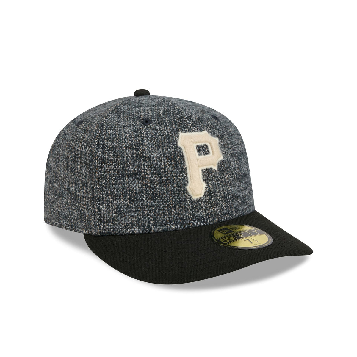 Pittsburgh Pirates Three Looms Tweedy Cotton Black 59FIFTY Fitted Hat