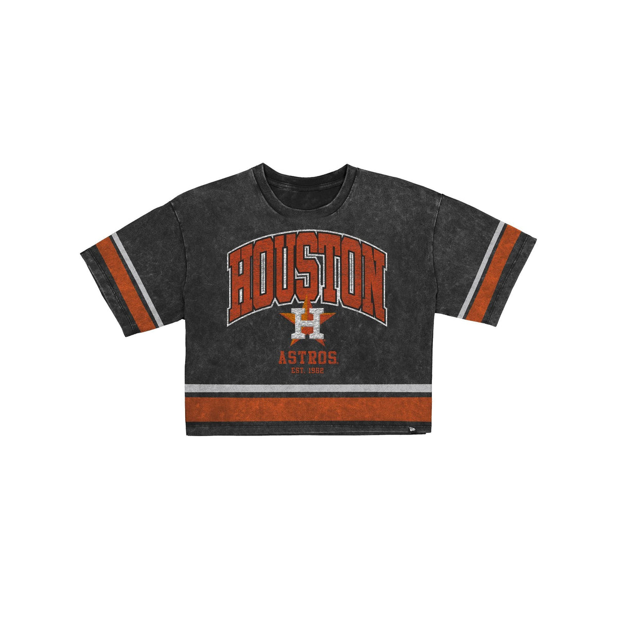 Houston Astros Women's Vintage Stripe Cropped T-Shirt