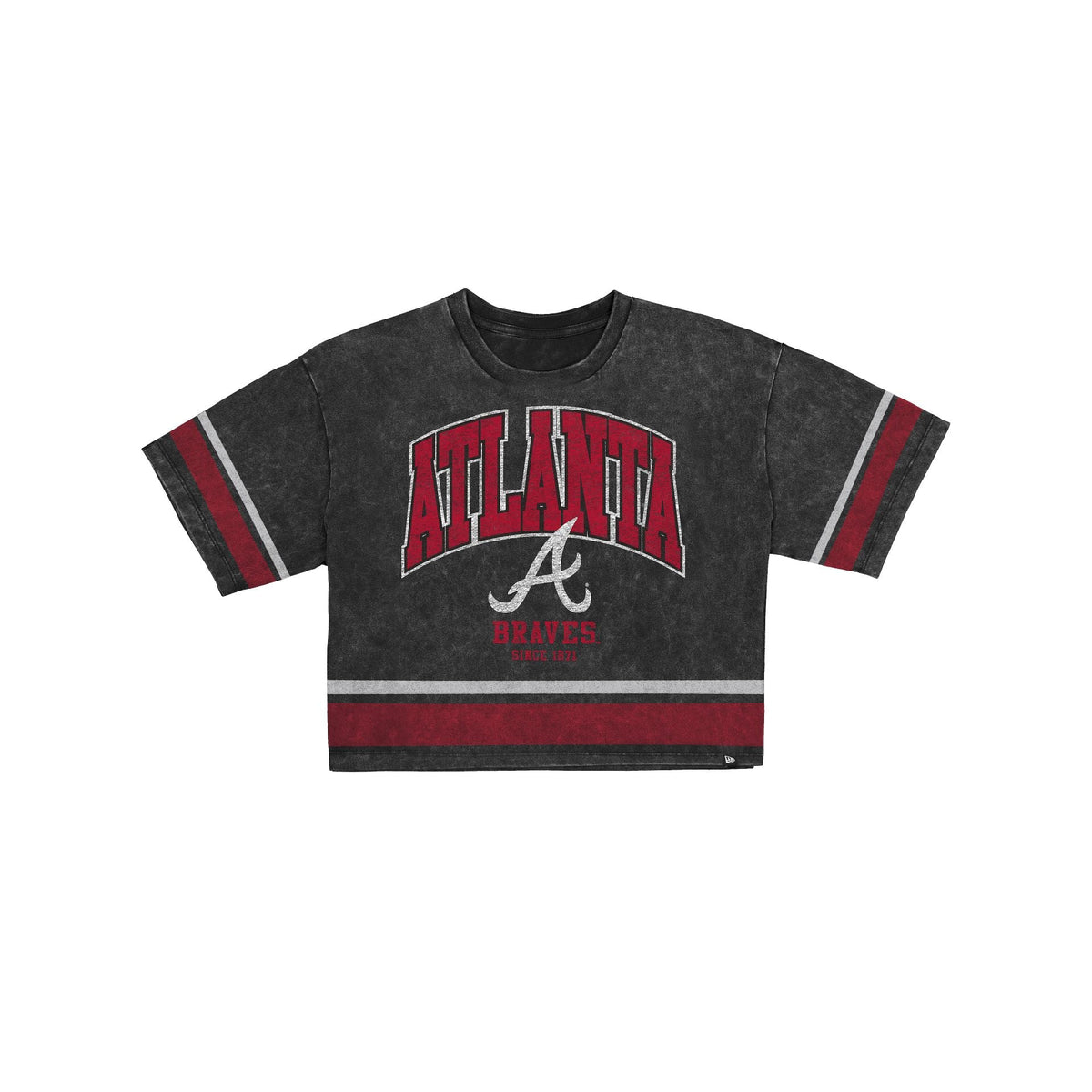 Atlanta Braves Women's Vintage Stripe Cropped T-Shirt