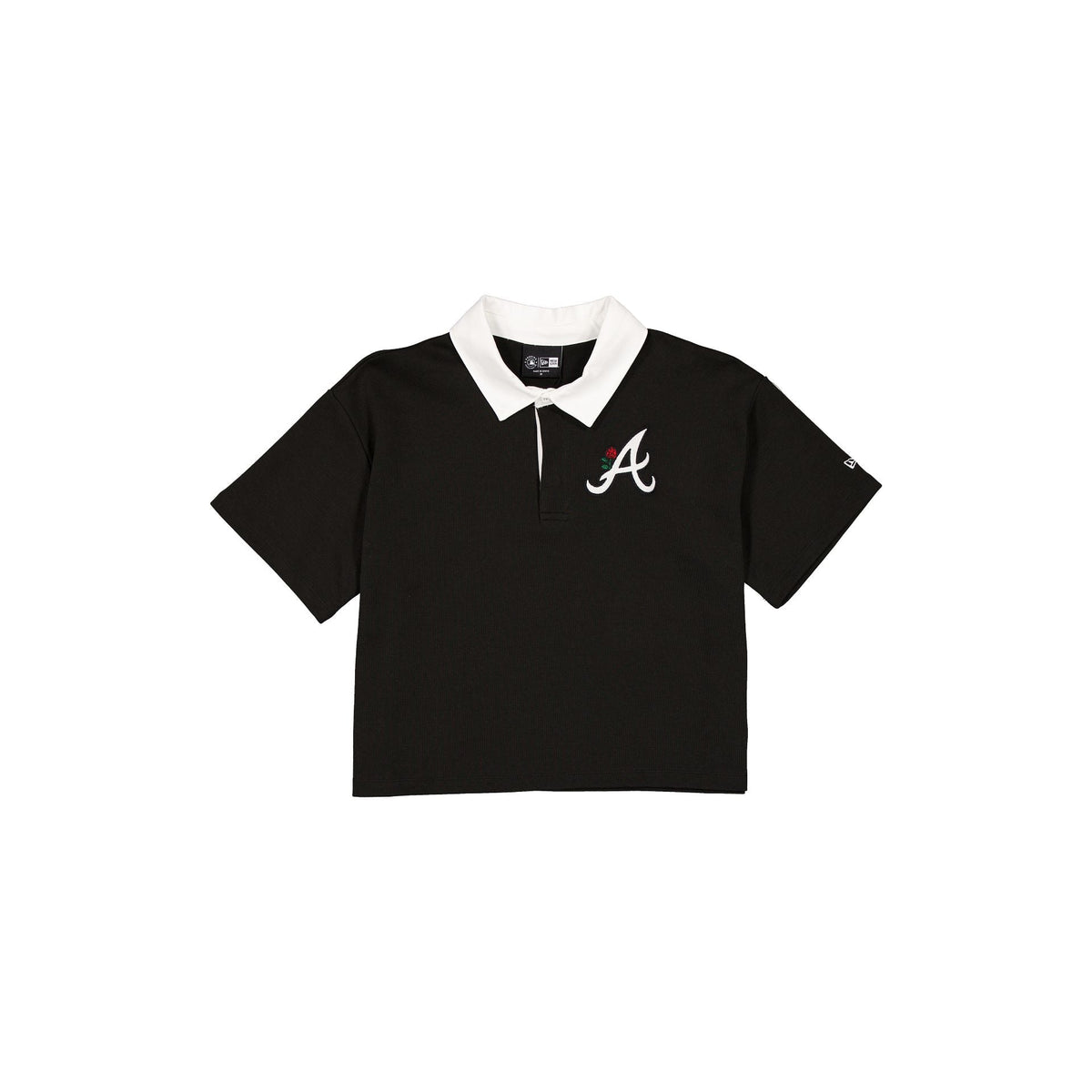 Atlanta Braves Women's Cropped Black Polo