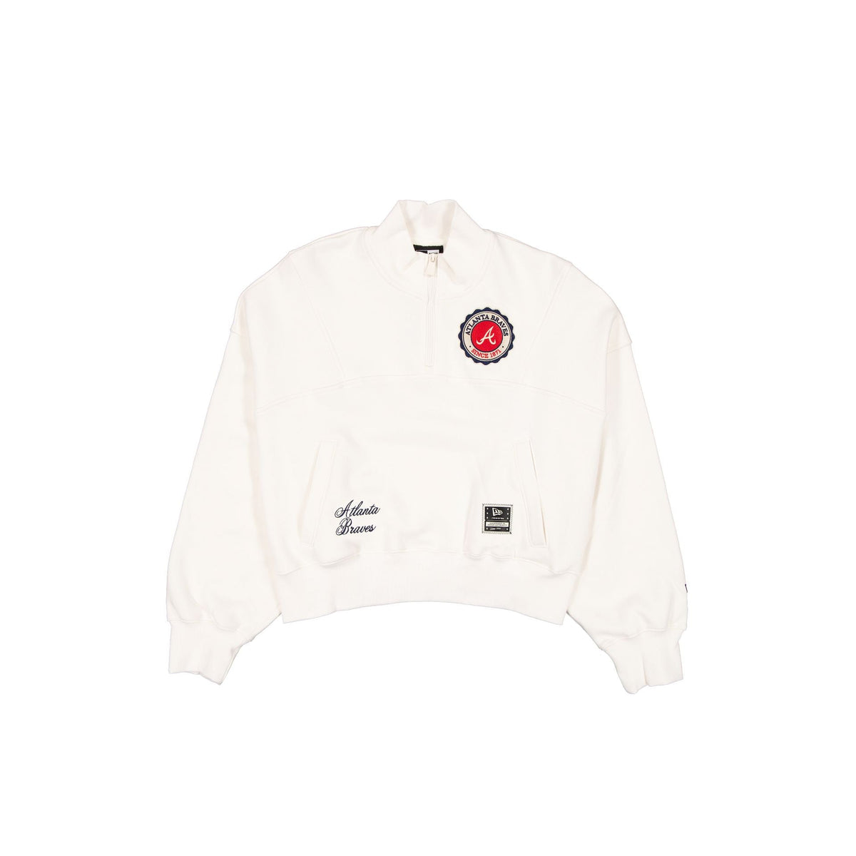 Atlanta Braves Women's Chrome White Quarter Zip