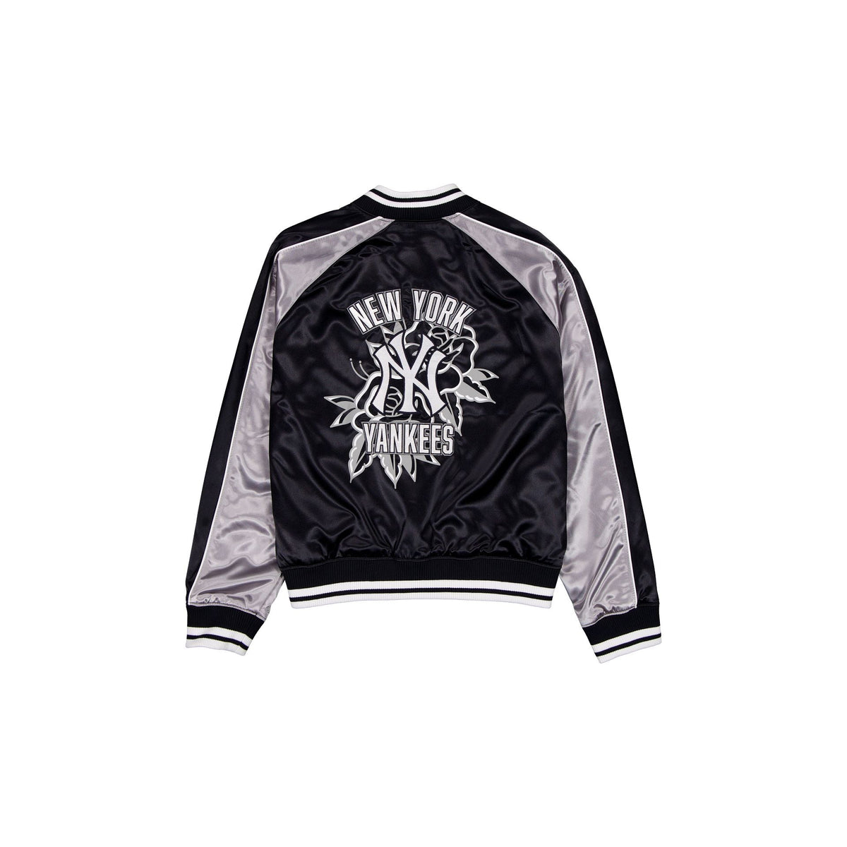 New York Yankees Women's Floral Satin Varsity Jacket