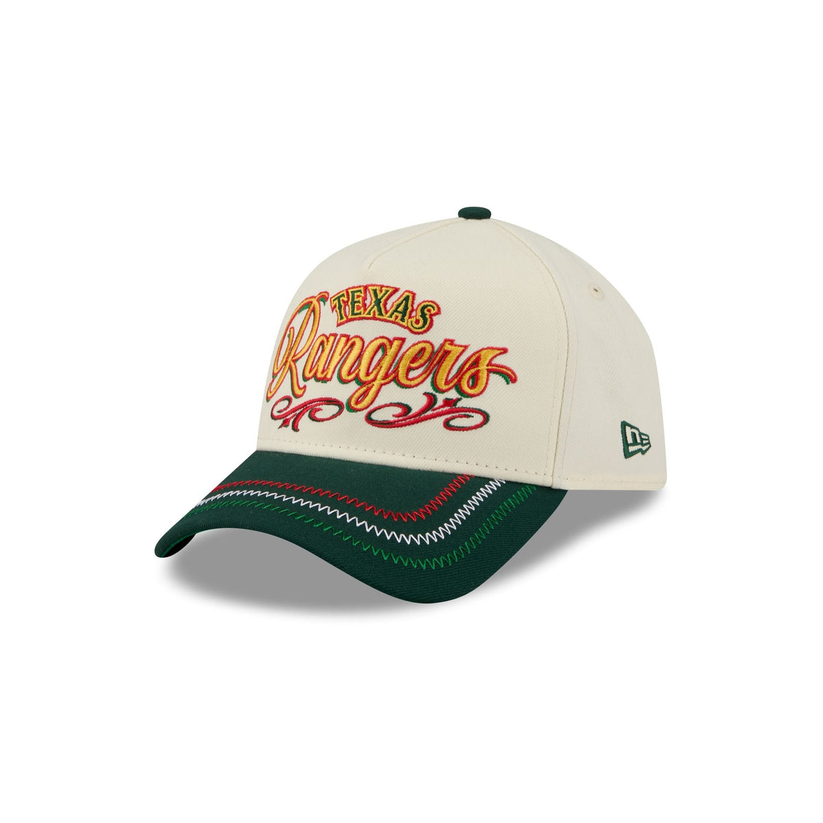 Texas Rangers Cinco de Mayo Chrome White 9FORTY A-Frame Snapback Hat