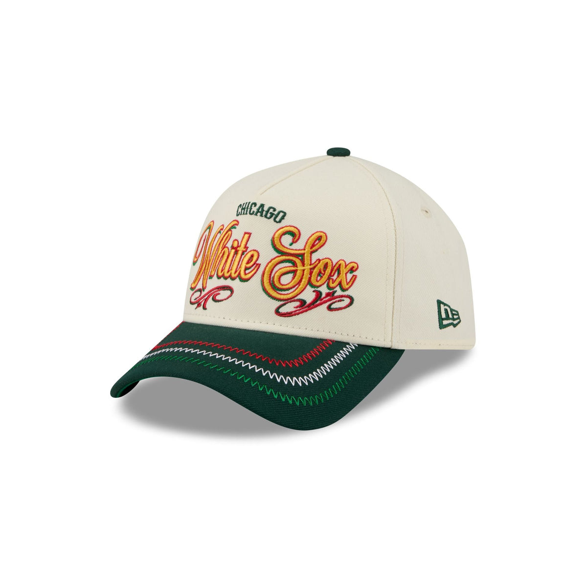 Chicago White Sox Cinco de Mayo Chrome White 9FORTY A-Frame Snapback Hat