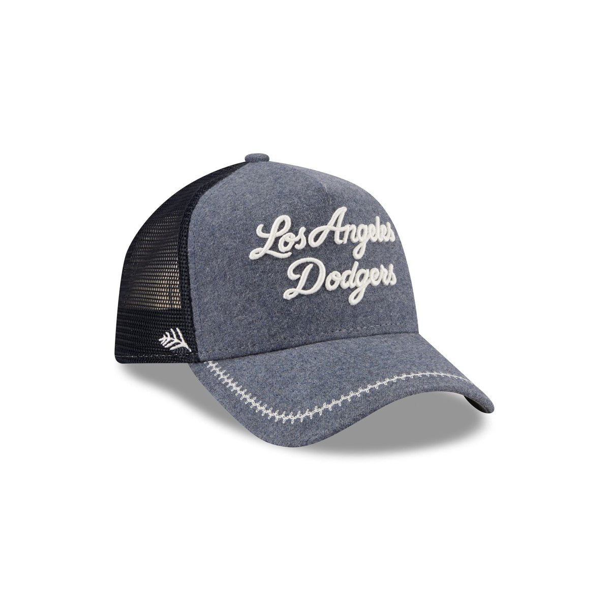 Los Angeles Dodgers Navy Brushed Chambray 9FORTY A-Frame Trucker Hat
