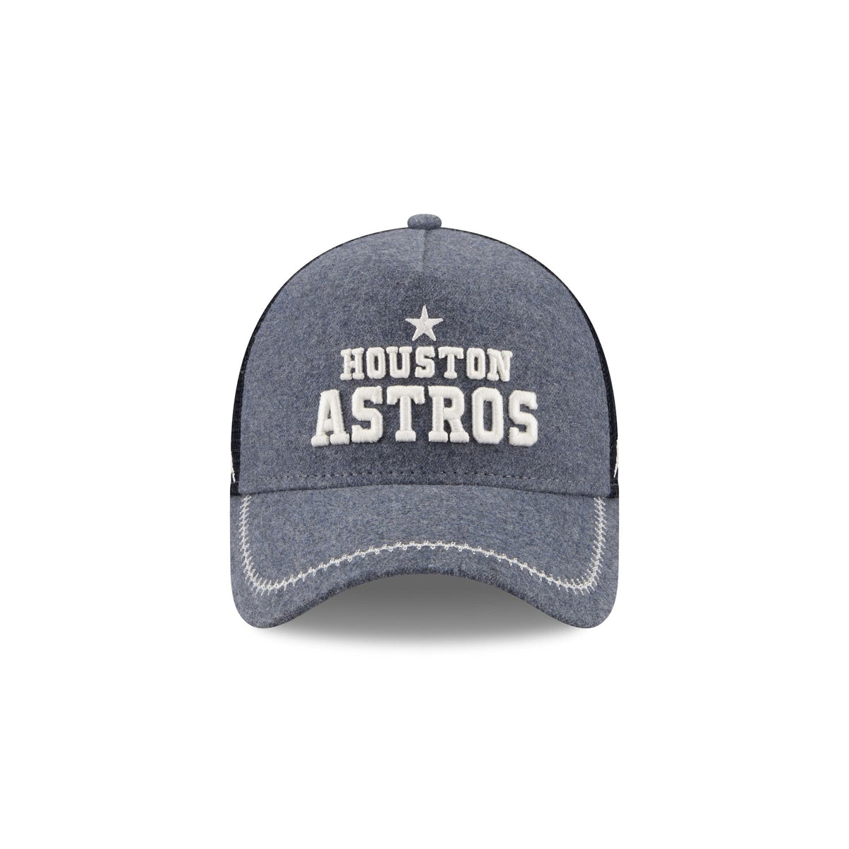 Houston Astros Navy Brushed Chambray 9FORTY A-Frame Trucker Hat