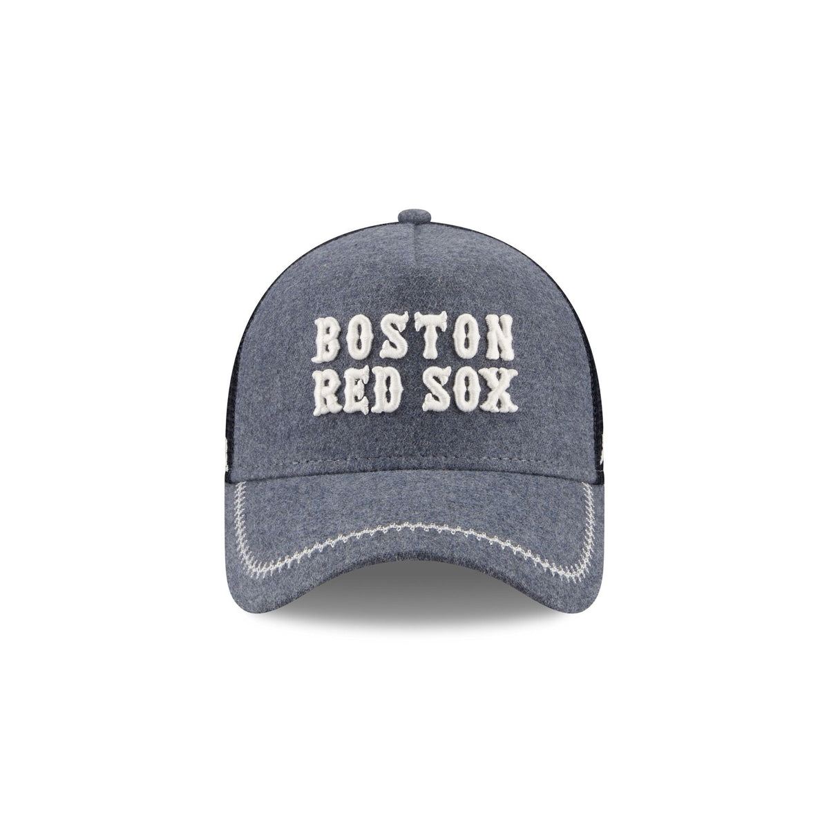 Boston Red Sox Navy Brushed Chambray 9FORTY A-Frame Trucker Hat