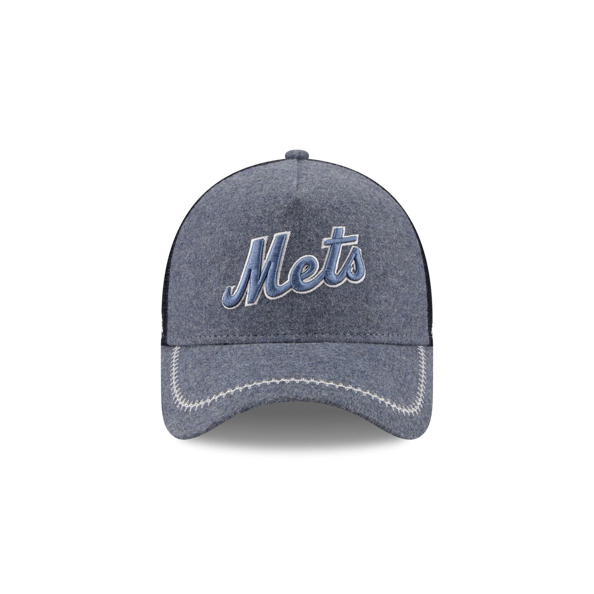 New York Mets Navy Brushed Chambray 9FORTY A-Frame Trucker Hat