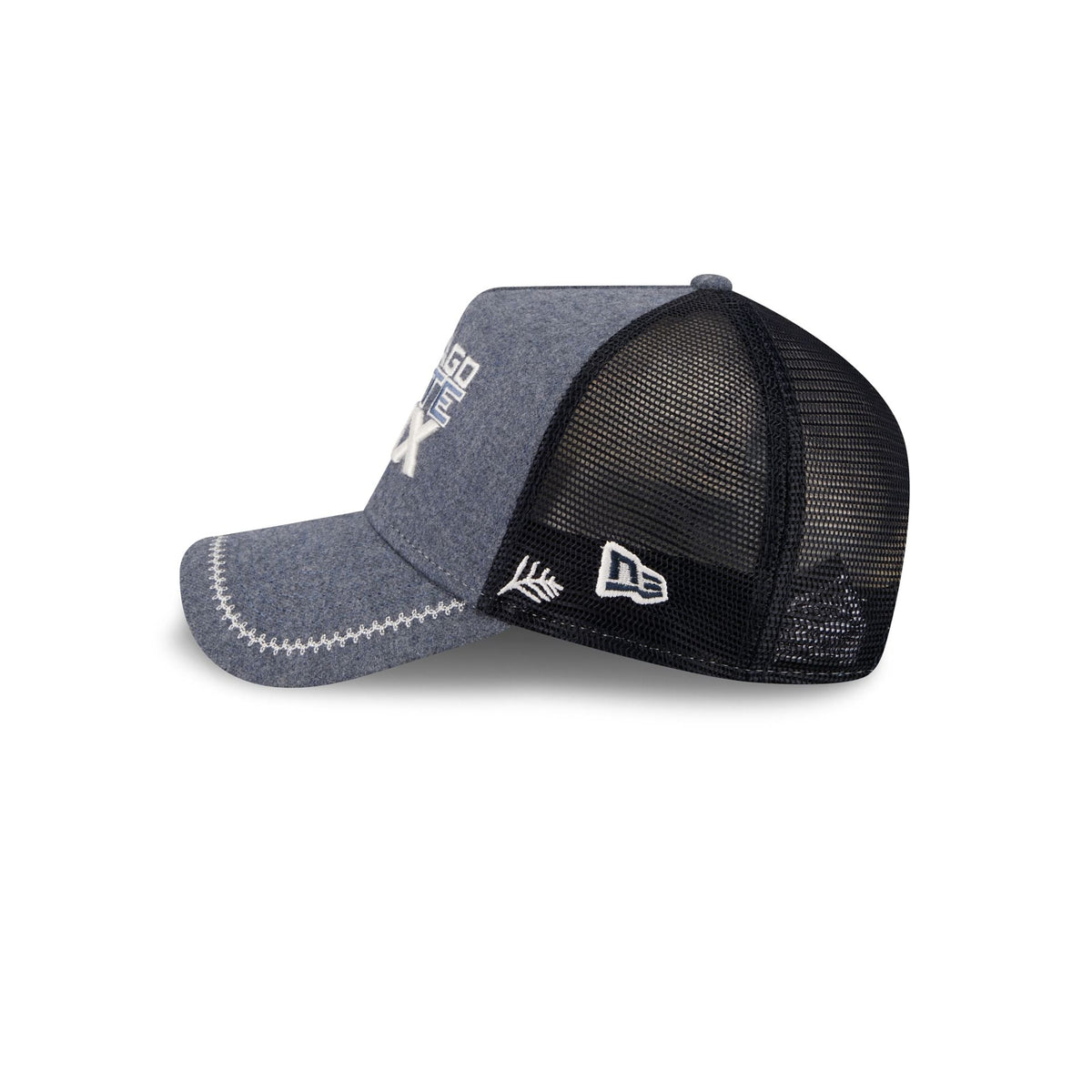 Chicago White Sox Navy Brushed Chambray 9FORTY A-Frame Trucker Hat