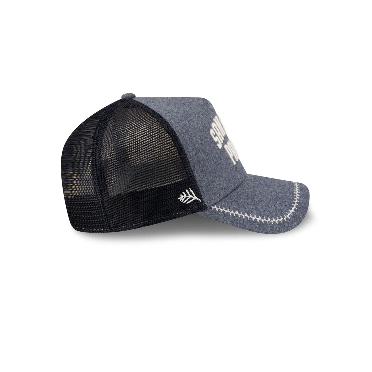 San Diego Padres Navy Brushed Chambray 9FORTY A-Frame Trucker Hat
