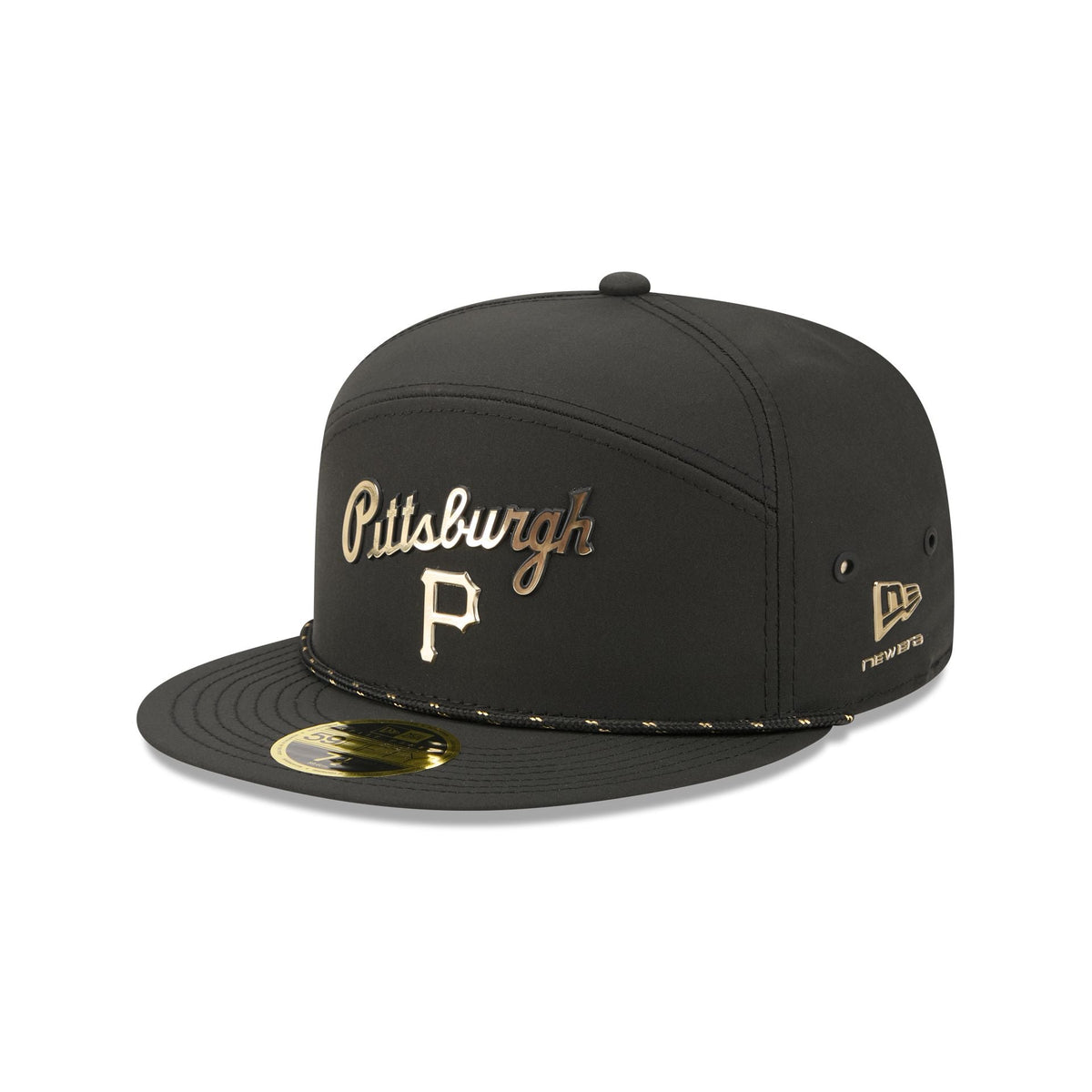 Pittsburgh Pirates Gold Logo Rope Split Panel 59FIFTY Fitted Hat