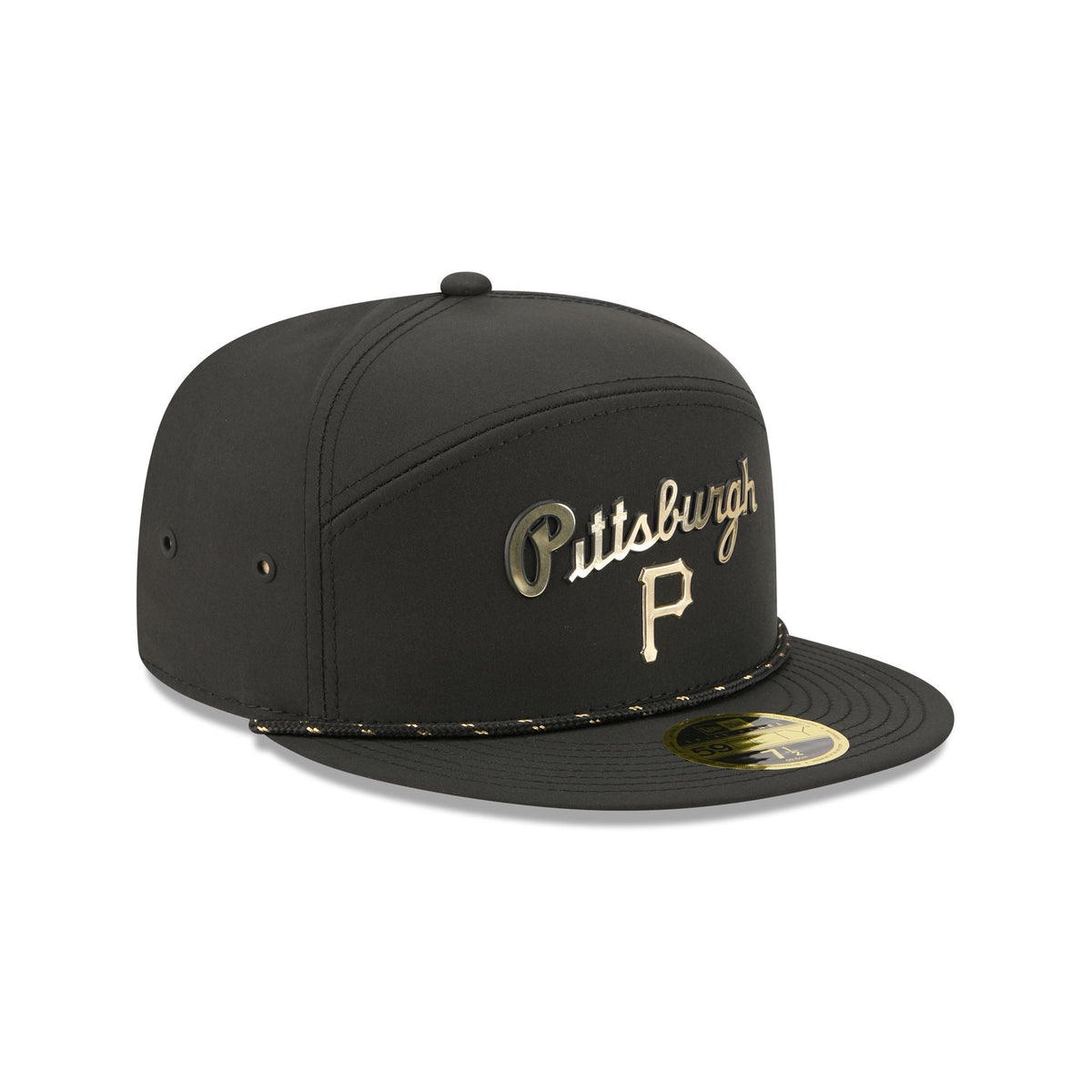 Pittsburgh Pirates Gold Logo Rope Split Panel 59FIFTY Fitted Hat