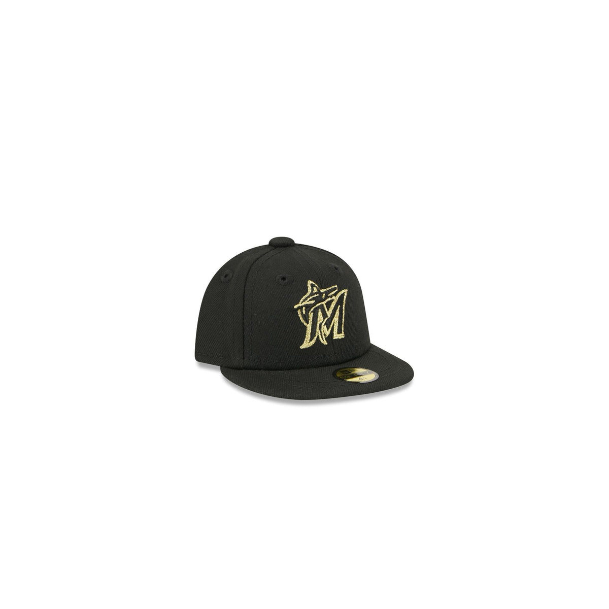 Miami Marlins Gold Logo Mini 59FIFTY Fitted Hat