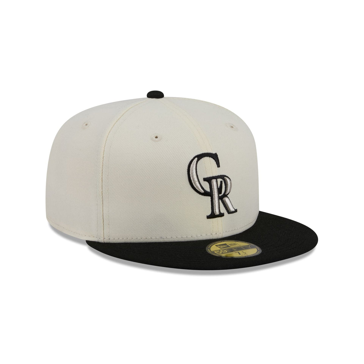 Colorado Rockies Chrome White Basic 59FIFTY Fitted Hat