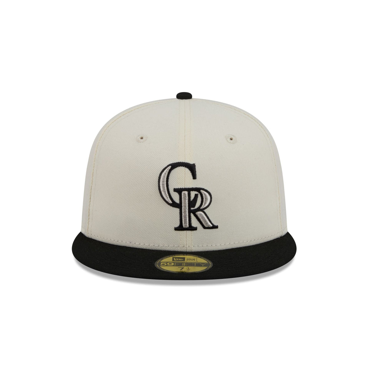 Colorado Rockies Chrome White Basic 59FIFTY Fitted Hat