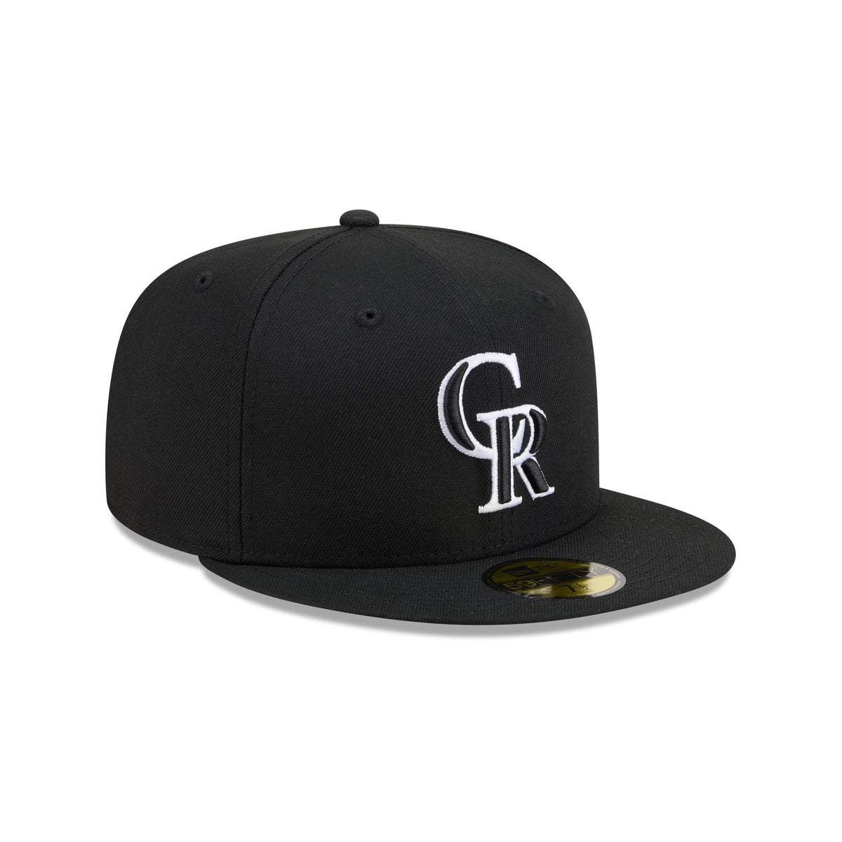 Colorado Rockies Black and White Basic 59FIFTY Fitted Hat