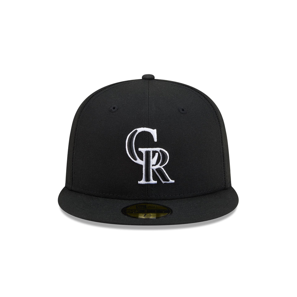 Colorado Rockies Black and White Basic 59FIFTY Fitted Hat