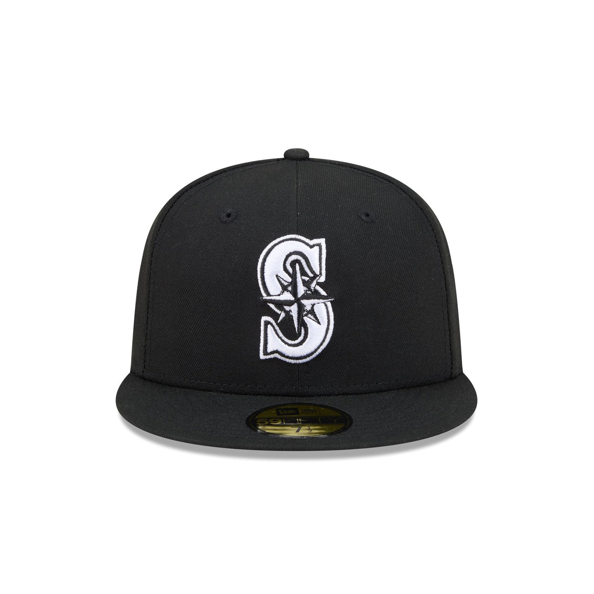 Seattle Mariners Black and White Basic 59FIFTY Fitted Hat
