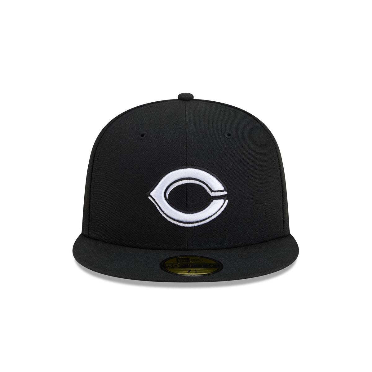 Cincinnati Reds Black and White Basic 59FIFTY Fitted Hat