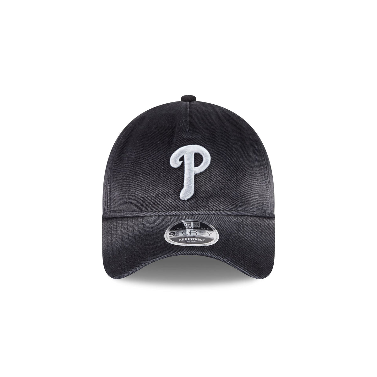 Philadelphia Phillies Washed Black Denim 9FORTY A-Frame Unstructured Snapback Hat