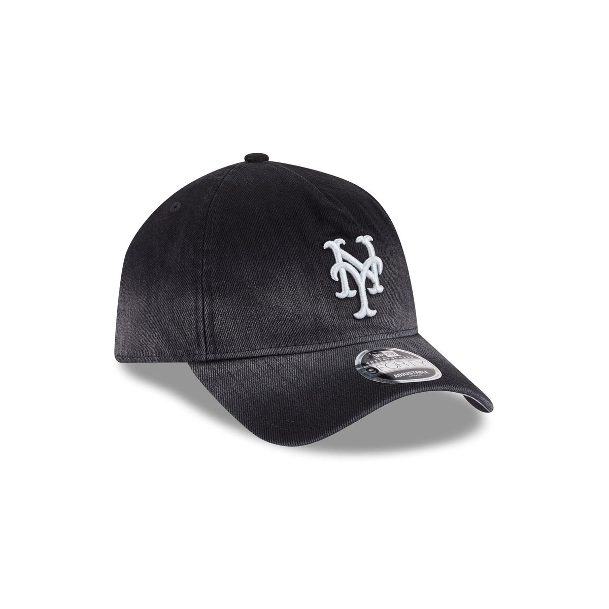 New York Mets Washed Black Denim 9FORTY A-Frame Unstructured Snapback Hat