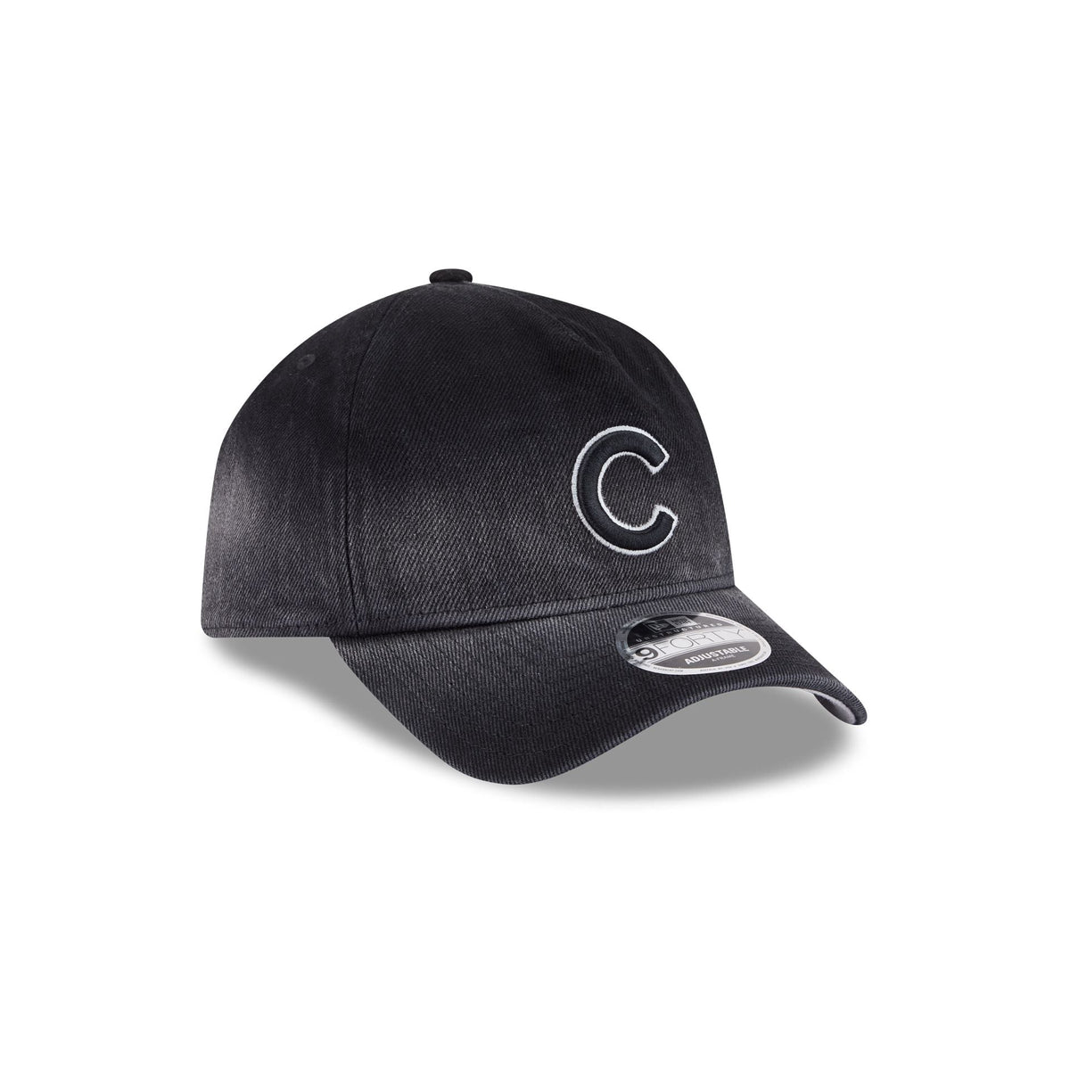 Chicago Cubs Washed Black Denim 9FORTY A-Frame Unstructured Snapback Hat